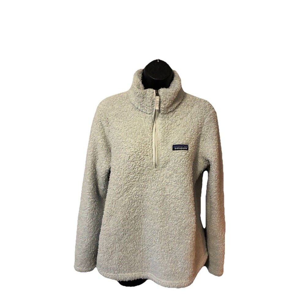 Patagonia Los Gatos 1/4 Zip Fleece Pullover Womens Size Small White Worn Wear